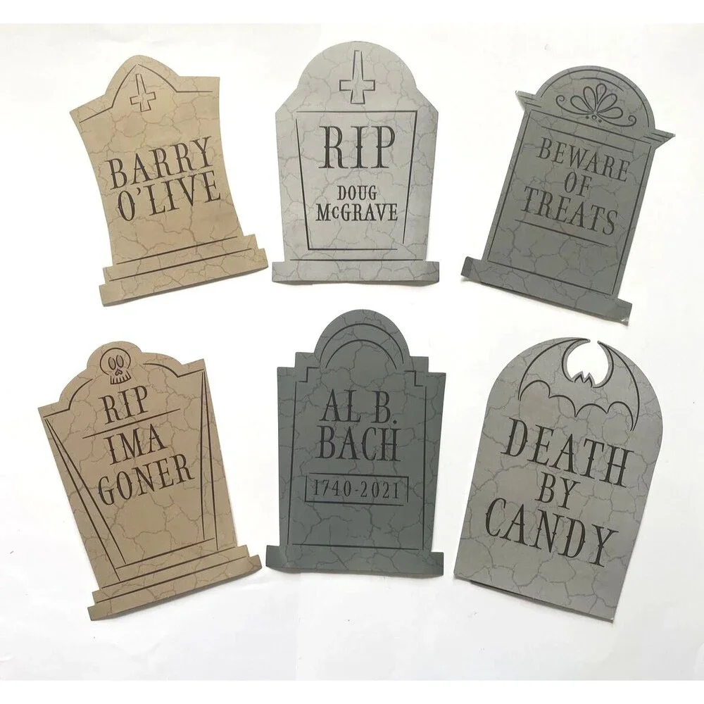 JOYIN 48 Pcs Halloween Tombstone Paper Bags Trick or Treat Candy Gift Bags